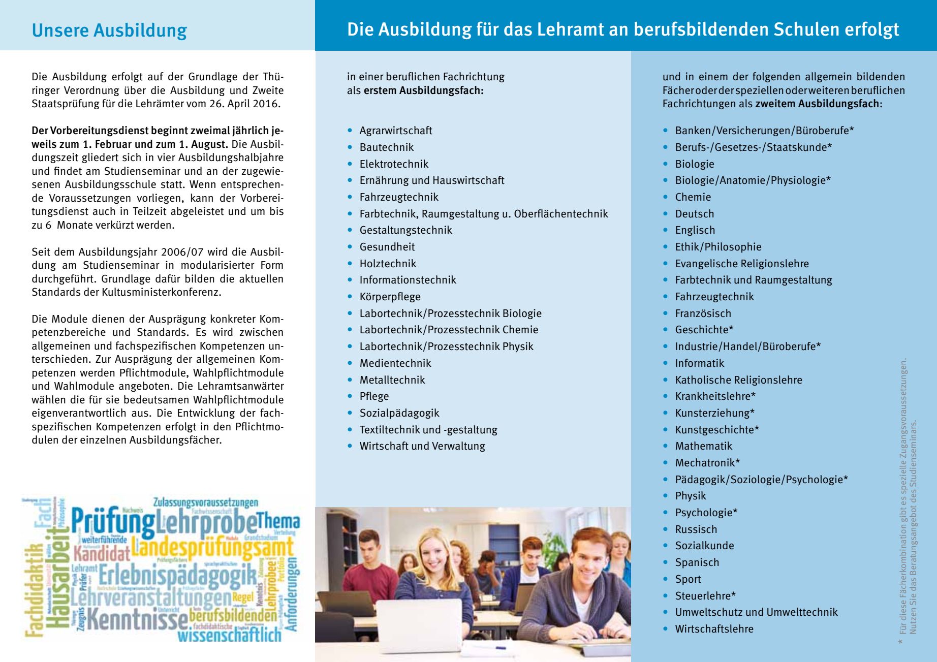 Staatliches Studienseminar für Lehrerausbildung Erfurt Lehramt an berufbildenden Schulen